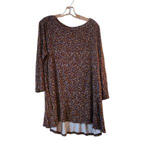 LOGO by Lori Goldstein Printed Boat Neck Top w/Forward Seams XL